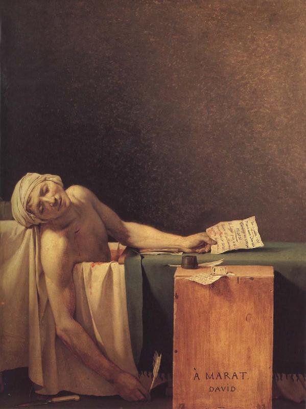 Jacques-Louis David Marats dod oil painting image